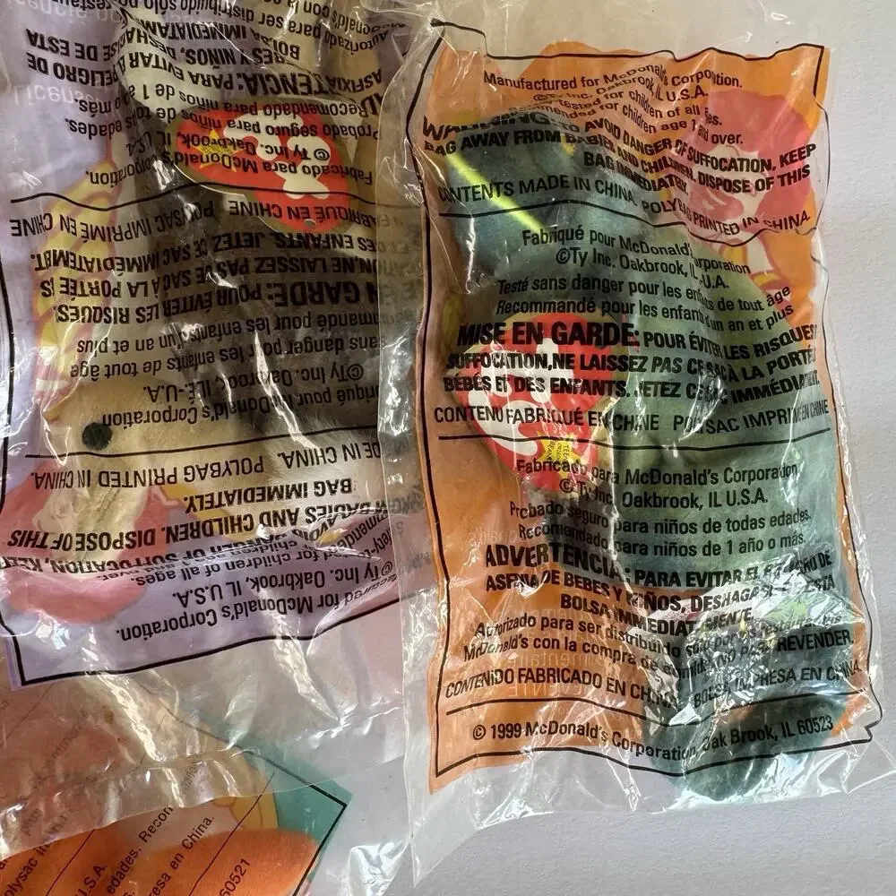 McDonalds TY Teenie Beanie Babies Happy Meal Toys (Set of‎ 11 - Sealed) 1990s